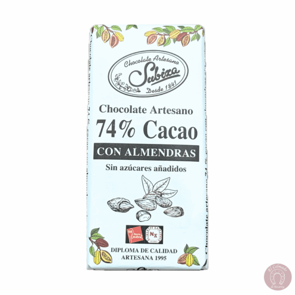 Chocolate Roncesvalles sin azúcar con almendras