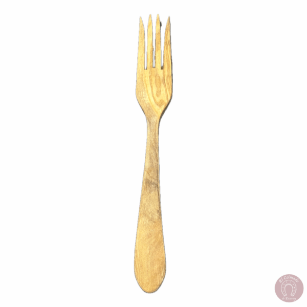 Tenedor grande 28 cm de madera de olivo