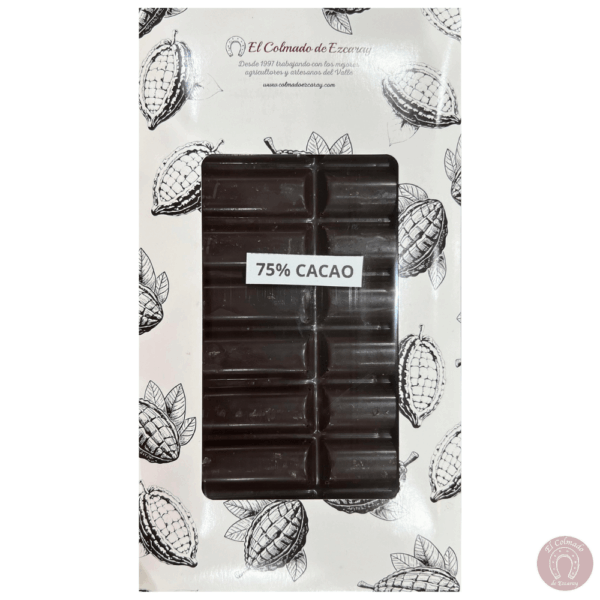 Chocolate artesano negro 75% cacao colmado ezcaray