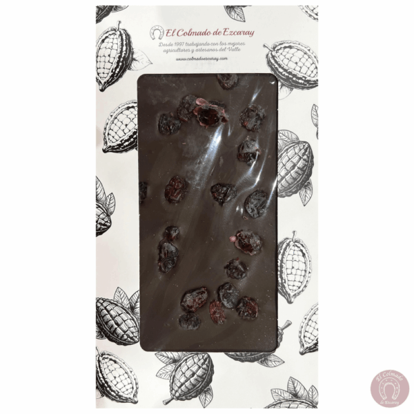Chocolate artesano 75% cacao con arándanos colmado ezcaray
