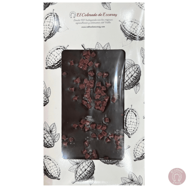 Chocolate artesano 75% cacao con fresa colmado ezcaray