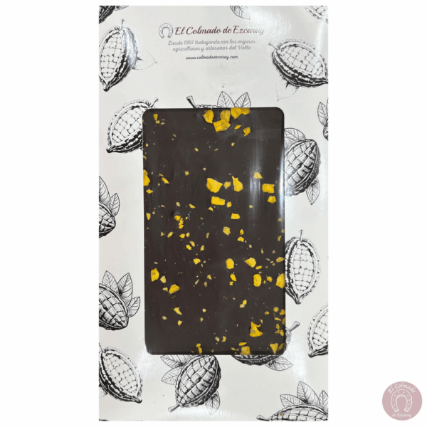 Chocolate artesano 75% cacao con mango colmado ezcaray