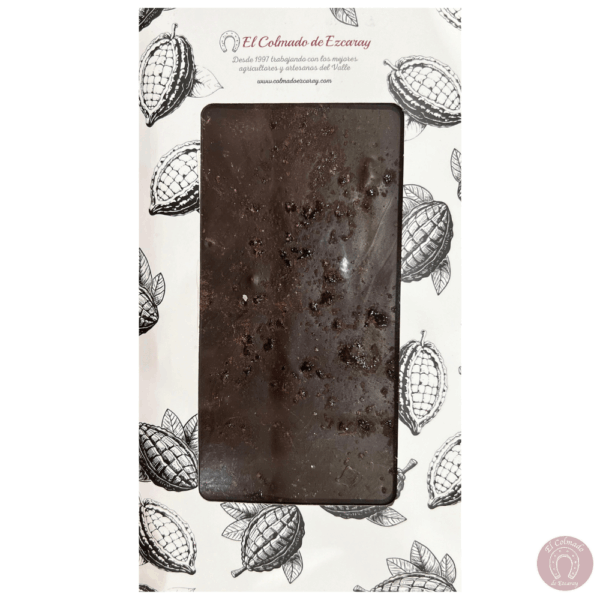 Chocolate artesano 75% cacao con cacahuetes con vino Rioja sin alcohol